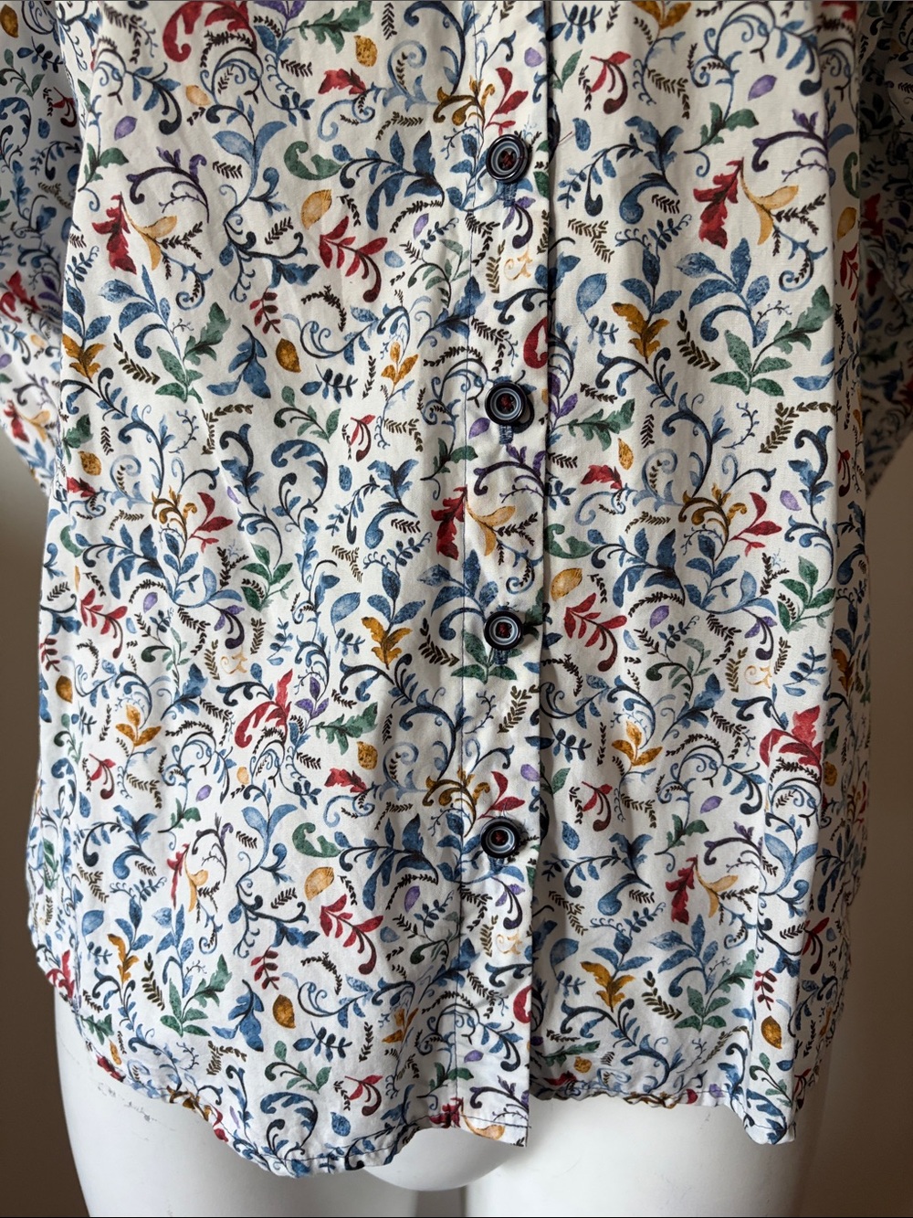 Erfo Original Floral Long-Sleeve Button-Up Shirt Size 36 - Picture 4 of 12